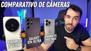 QUAL TEM A MELHOR CÂMERA? - Xiaomi 14 Ultra vs Galaxy S24 ULTRA vs Iphone 15 Pro Max