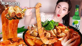 🥘Spicy beef intestines stew"Gopchang,Daechang, Octopus, Shrimp"stew & Soju very nice✨