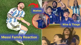 Lionel Messi wife Antonella Roccuzzo reaction Messi penalty and di Maria goal Against France
