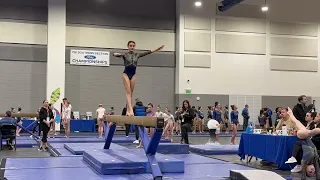 USAG Level 7 Gymnastics Beam Routine - Gold Medal Muscle Beach Open March 2023