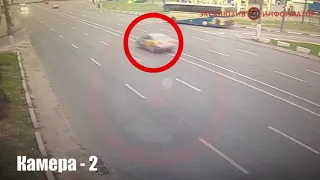 В Днепре на Слобожанском водитель Uklon заснул за рулем и врезался в Mercedes: видео момента