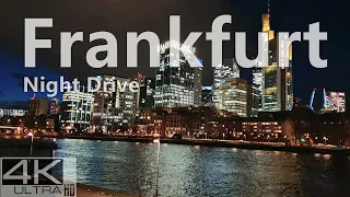 Frankfurt Night 4K Driving Downtown Germany 2022 | AllAround 4K 60fps Virtual Drive Tour