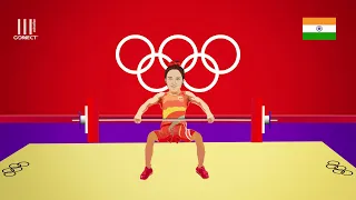 Mirabai Chanu wins Silver medal in weightlifting | India at Tokyo Olympics 2021 | LIVE ANIMATIONS