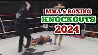 The Most Brutal in MMA & Boxing Knockouts | 2024