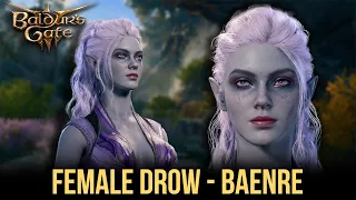 Baldur's Gate 3 Character Creation Guide [Modded] - Beautiful Female Drow Baenre [4K]