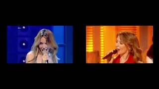 Side-by-side: Spinning Around (live) by Kylie Minogue