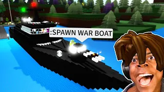 Roblox Build a Boat Funny Moments (MILITARY BOAT)