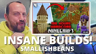 AMAZING BUILD! SmallishBean My Big Project.. | 100 Hours of Hardcore Minecraft (REACTION!)