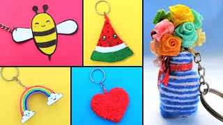 5 DIY Cute Keychains Ideas/ How to make Easy Keyrings at home/ Best out of waste