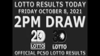 PCSO Lotto Draw Today October 8,2021 Friday 2:00 PM 2D and 3D Visayas and Mindanao Draw Results