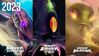 ALL BOSSES FIGHT IN HUNGRY DRAGON AND HUNGRY SHARK NEW 2023