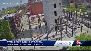 Two hurt when beams collapse at BU construction site