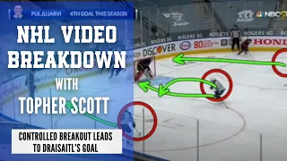 Edmonton Oilers Controlled Breakout Leads to Draisaitl's Goal | NHL Video Breakdown by Topher Scott