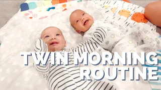 TWIN MORNING ROUTINE VLOG 3 MONTHS OLD | heather fern