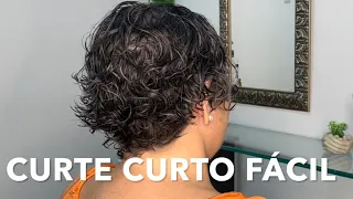 CORTE CURTO FÁCIL para cabelo ondulado que não gosta de escovar