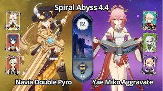 F2P C0 Navia Double Pyro & C0 Yae Aggravate - Spiral Abyss 4.4 Floor 12 Genshin Impact