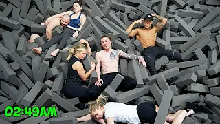 WE SPENT 24 HOURS IN A FOAM PIT! {Overnight Challenge}