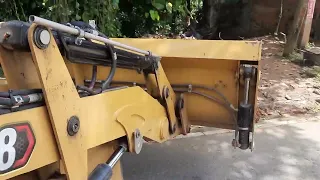 Inside Cabin View of Backhoe Roadside Work | Caterpillar 428 Excavator Inside View | In Cabin View