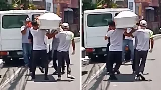 Lads Dance With Coffin For Bizarre Covid Deterrent