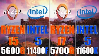 INTEL i5 11400F vs RYZEN 5 5600G vs INTEl i5 11600K vs RYZEN 7 5700G || PC GAMES TEST ||