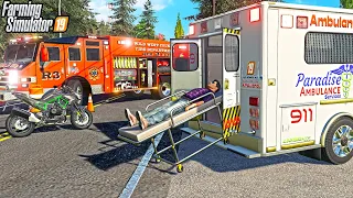 MOTORCYCLE ACCIDENT (GARRETT CRASHED) | HOSPITAL TRIP | FARMING SIMULATOR 2019