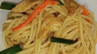 Spicy Chicken&Vegetable Spaghetti Recipe/Easy Chicken Chow mein recipe/Quick&Delicious Pasta Recipe