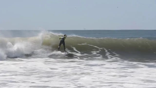 Surfing at Democrat Point, Fire Island, NY.  September 9th