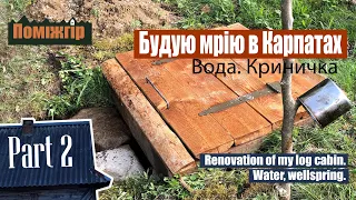 Купив хату в Карпатах. Ремонтую криничку. Весна прийшла. Part 2. Wellspring renovation. Log cabin