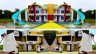 Top 2 How To Build Modern  Mud Villa With Water Slide And Swimming Pool By Primitive Skill Builder