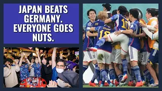 Japan Beats Germany.  Everyone Goes Nuts.  (Fan Reactions)