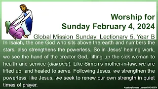 Live Worship - Sunday, February 4, 2024, St. Pauls Lutheran Church, Cambridge ON