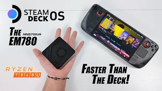 The Smallest 7840U mini Pc Runs SteamOS Way Faster Than The Steam Deck! Hands on testing