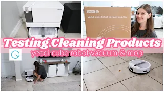 TESTING CLEANING PRODUCTS | YEEDI CUBE ROBOT VACUUM + MOP | CLEAN WITH ME