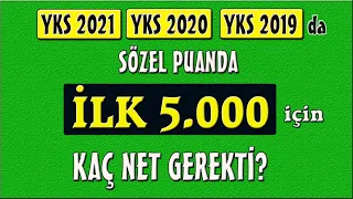 sözel ilk 5000 için kaç net gerekli (yks 2021 - 2020 - 2019 'a göre) / sözel 5 bin için kaç net