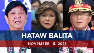 UNTV: HATAW BALITA |  November 15, 2023