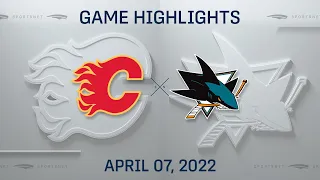 NHL Highlights | Flames vs. Sharks - Apr. 7, 2022