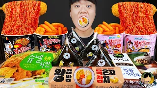 ASMR MUKBANG небольшой магазин, острый рамэн, хот-доги, кимбап, ттеокбокки !! Корейский магазин