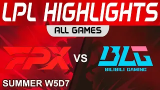 FPX vs BLG Highlights ALL GAMES LPL Summer Season 2023 W5D7 FunPlus Phoenix vs Bilibili Gaming