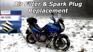 Gen 1 V-Strom 650 air filter & spark plug replacement