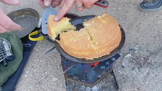 Moto Camping Adventure Motorcycles Coconut Cake on the Firebox Freestyle Stove Now on Kickstarter!