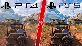 Uncharted Legacy of Thieves Collection PS5 Fidelity Mode Madagascar vs PS4 - Direct Comparison!