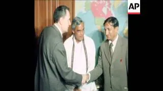 SYND 27 4 77 RUSSIAN FOREIGN MINISTER GROMYKO MEETS INDIAN PRIME MINISTER DESAI