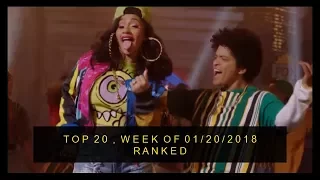 My 19th ranking of current Top 20 hits on Billboard Hot 100 (week of 01/20/2018)