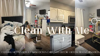 DECLUTTER & DEEP CLEAN WITH ME | TAKING DOWN CHRISTMAS DECOR | DEEP CLEANING | ORGANIZING