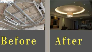 How to make Circle Design in Gypsum ceiling || How to make Round Design in POP ceiling | DK ceilings