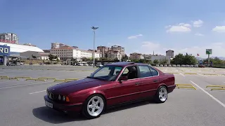 Bmw e34 520i calypso red ac schnitzer type1