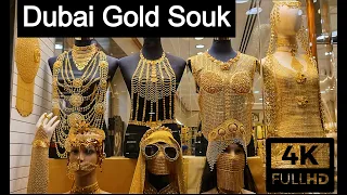 [4K] Dubai Gold Souk | Dubai Gold Market | Latest Gold styles