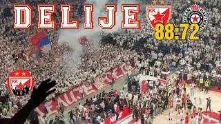 Crvena Zvezda Partizan - Delije i igrači Zvezde slave pobedu