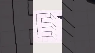 easy 3d drawing letter E how to draw capital alphabet for beginner #shorts #drawing #trending #viral