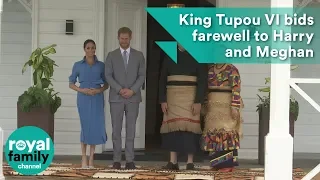 Tonga's King Tupou VI bids farewell to Prince Harry and Meghan